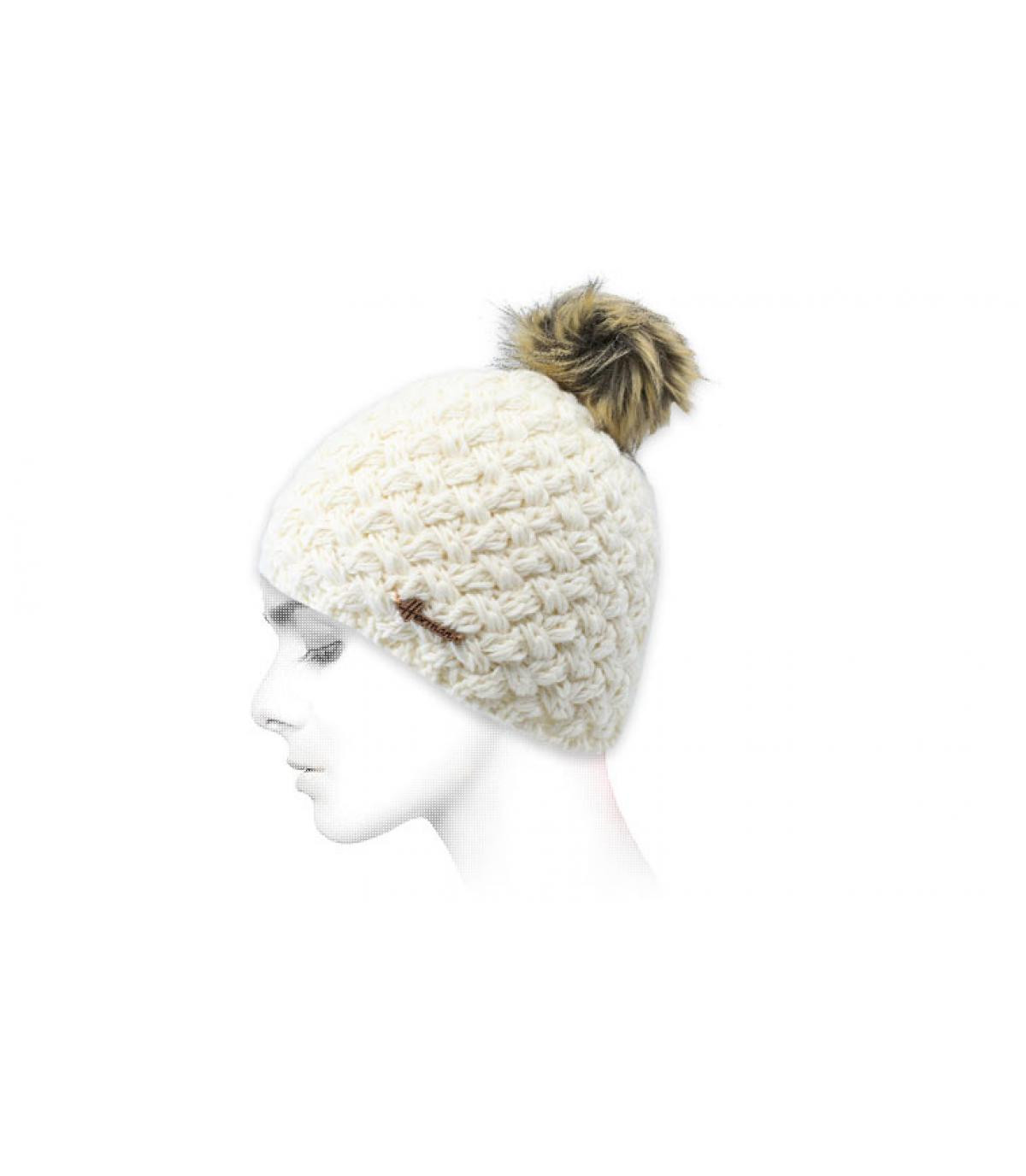 gorro lana blanco pelo Nora offwhite